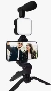 AY-49 Video-Making Kit With LED Light, Mic & Tripod - New
