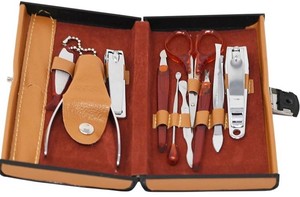 10-Piece Deluxe Manicure Kit With Folding Case - New