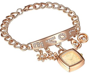 JewelryWe Womens Link Bracelet Analog Quartz Watch - New