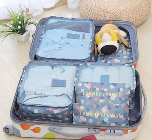 Floral  6-Piece Set Travel Packing Cubes & Pouches - New