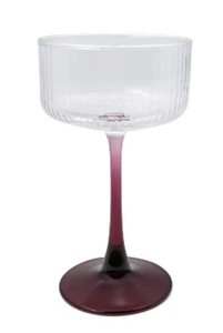 8.2 Fl Oz Ribbed Coupe Glasses, 4 Total - New