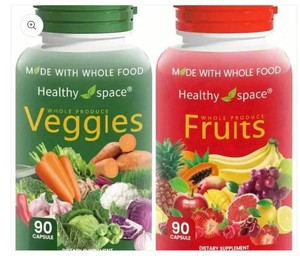 Healthy Space Veggies & Fruits Dietary Supplements, 2 Total - New