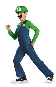 Super Mario Luigi Child Costume, Size Youth Small 4-6 - New