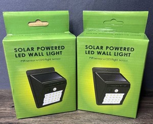 Nanotek Solar Powered LED Wall Lights, 2 Total - New