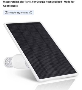 Wasserstein Solar Panel for Google Nest Doorbell Battery - New