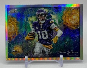 Justin Jefferson RARE Insert Stars In The Night 2025 Topps Chrome Cosmic Minnesota Vikings Football Card No. STN-19