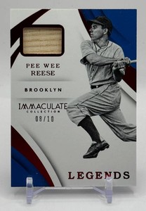 Pee Wee Reese 10 Game-Used Bat 2018 Immaculate Legends 0810 Red Baseball Card No. IL-PR