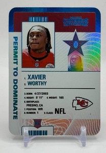 Xavier Worthy RC SSP Permit To Dominate 2024 Contenders Football Card No. 7
