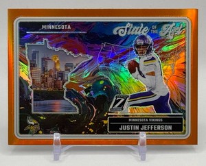 Justin Jefferson State of the Art Orange 2024 Zenith Minnesota Vikings Football Card No. 16