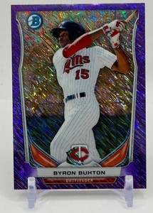 Byron Buxton Mini RC 99 2014 Bowman Chrome Purple Shimmer 0399 Minnesota Twins Rookie Baseball Card No. BM-MT1