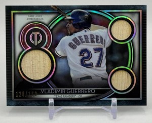 Vladimir Guerrero 150 Triple Game-Used Relic 2020 Topps Tribute Baseball Card No. TTR-VG