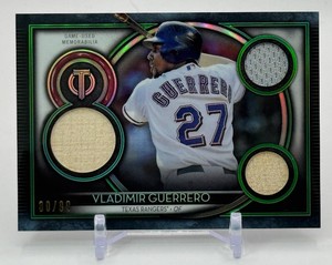 Vladimir Guerrero 99 Triple Game-Used Relic 2020 Topps Tribute Baseball Card No. TTR-VG