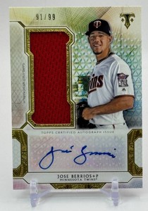 Jose Berrios Relic Auto 99 2018 Topps Triple Threads Minnesota Twins Baseball Card No. UAJR-JE