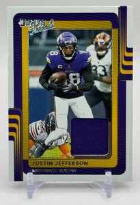 Justin Jefferson Swatch 2025 Donruss Threads Minnesota Vikings Football Card No. DTH-JJN