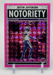 Justin Jefferson Pink Notoriety 2025 Mosaic Minnesota Vikings Football Card No. 6