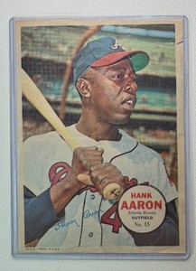 Hank Aaron 1967 Topps Vintage Baseball Card Poster No. 15