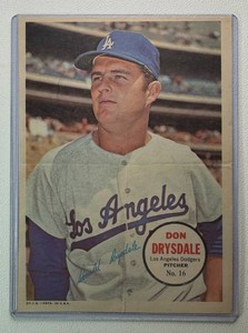 Don Drysdale 1967 Topps Vintage Baseball Card Poster No. 16
