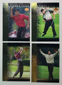 Tiger Woods RC 4-Card 2001 Tigers Tales Golf Card Lot