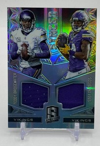 Teddy Bridgewater  Stefon Diggs Dual Swatch 199 2016 Spectra Minnesota Vikings Football Card No. 15