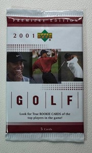 1 Pack of 2001 Upper Deck Golf Cards (Tiger Woods RC Auto)