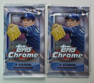 2 Packs of 2025 Topps Chrome Baseball Cards