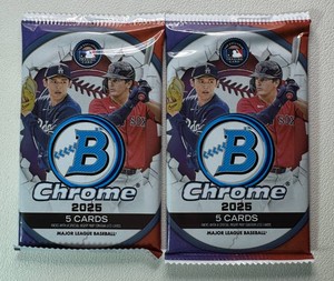 2 Packs of 2025 Bowman Chrome Baseball Cards