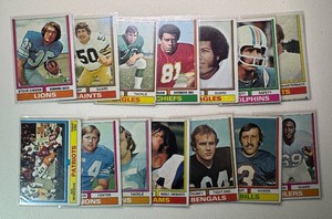 14-Card 1974 Topps Vintage Football Card Lot