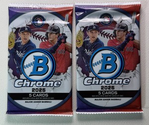 2 Packs of 2025 Bowman Chrome Baseball Cards (2)