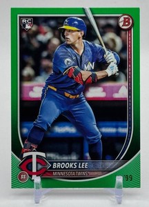 Brooks Lee RC 99 2025 Bowman Green Minnesota Twins Rookie Baseball Card No. 72