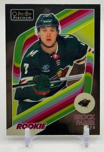 Brock Faber RC 2023-24 O-Pee-Chee Platinum Minnesota Wild Rookie Hockey Card No. R-82