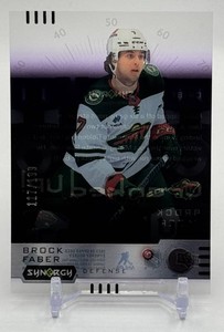Brock Faber RC 199 2023-24 Upper Deck Synergy Cranked Up Minnesota Wild Rookie Hockey Card