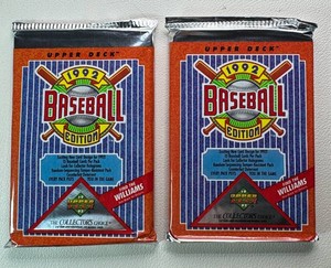 2 Packs of 1992 Upper Deck Baseball Cards (Williams Auto)