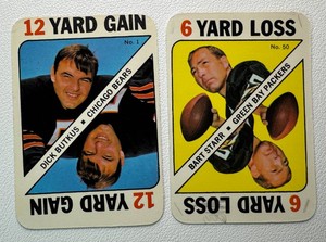 Dick Butkus  Bart Starr 1971 Topps Game Cards 2-Card Vintage Football Card Lot