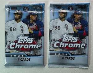 2 Packs of 2021 Topps Chrome Baseball Cards
