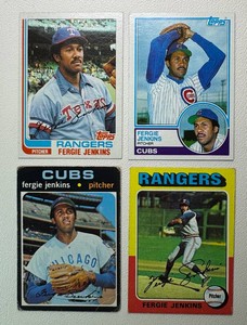 Fergie Jenkins 4-Card Vintage Baseball Card Lot