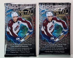 2 Packs of 2022-23 Metal Universe Hockey Cards