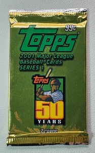 1 Pack of 2001 Series 1 Topps Baseball Cards (Ichiro RC)