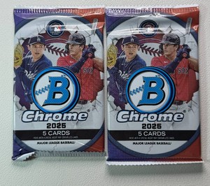 2 Packs of 2025 Bowman Chrome Baseball Cards (3)