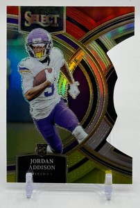 Jordan Addison RC RedYellow 2023 Select Die-Cut Minnesota Vikings Rookie Football Card No. 194