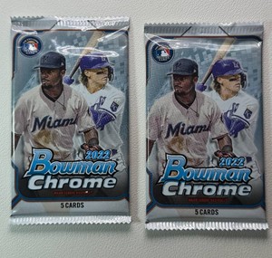 2 Packs of 2022 Bowman Chrome Baseball Cards