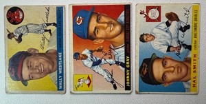 1955 Topps 3-Card Vintage Baseball Card Lot
