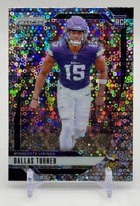 Dallas Turner No Huddle RC 2024 Prizm Minnesota Vikings Rookie Football Card No. 324