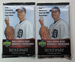 2 Packs of 2003 Upper Deck Prospect Premieres Baseball Cards