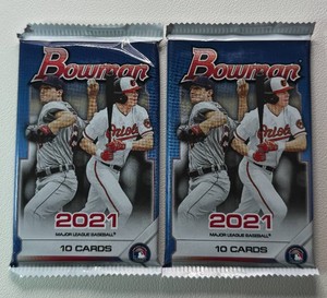 2 Packs of 2021 Bowman Baseball Cards