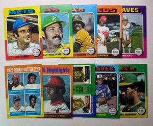 1975 Topps 10-Card Star Vintage Baseball Card Lot