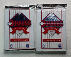 2 Packs of 1993 Donruss Series 2 Baseball Cards