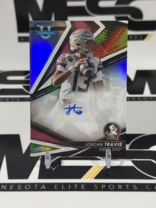 Jordan Travis Auto Refractor 2022 Bowman Chrome University  #BA-JT Football Card