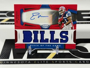 Eric Moulds 99 Auto Relic 2025 Certified Piece of the Game #POGS-EMS Numbered 4299 Football Card