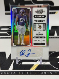 Ed Ingram Auto RC 2022 Contenders Optic Rookie Ticket #163 Minnesota Vikings Football Card