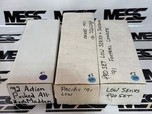 (3) Large Boxes of Football Cards - 1992 Action packed, 1991 Pacific, 1991 Pro Set - Possible Complete Sets